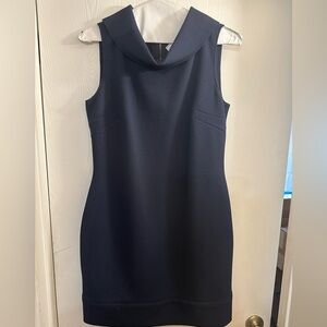 Lauren Ralph Lauren stylish cowl neck navy blue dress. Size 14 EUC